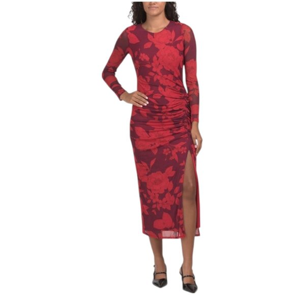 TAYLOR Floral Mesh Maxi Dress